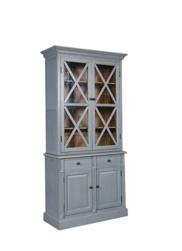 MD08-193 (3)-Oak veneer display cabinet