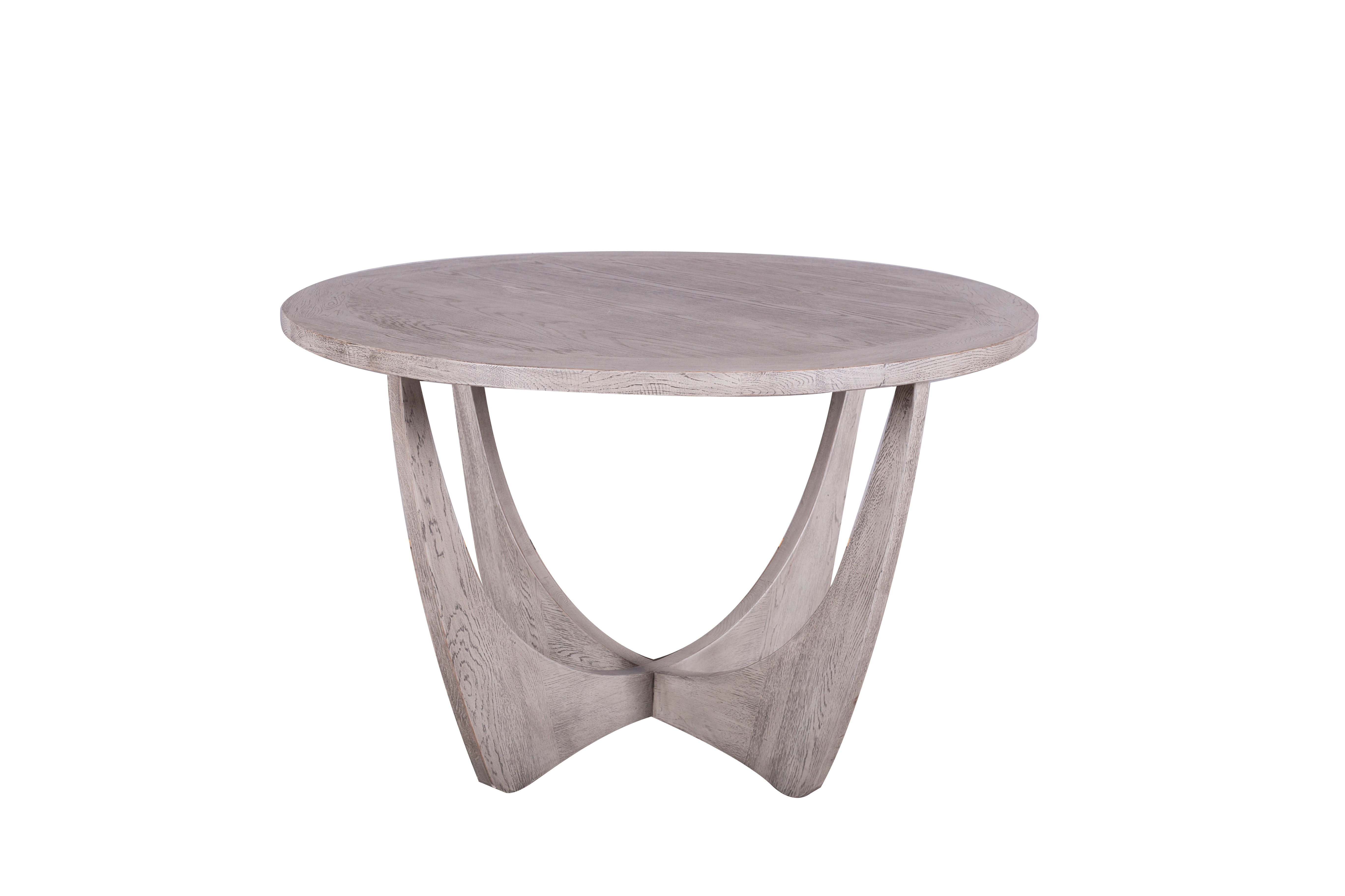 MD03-134-Oak Veneer Round Tea Table