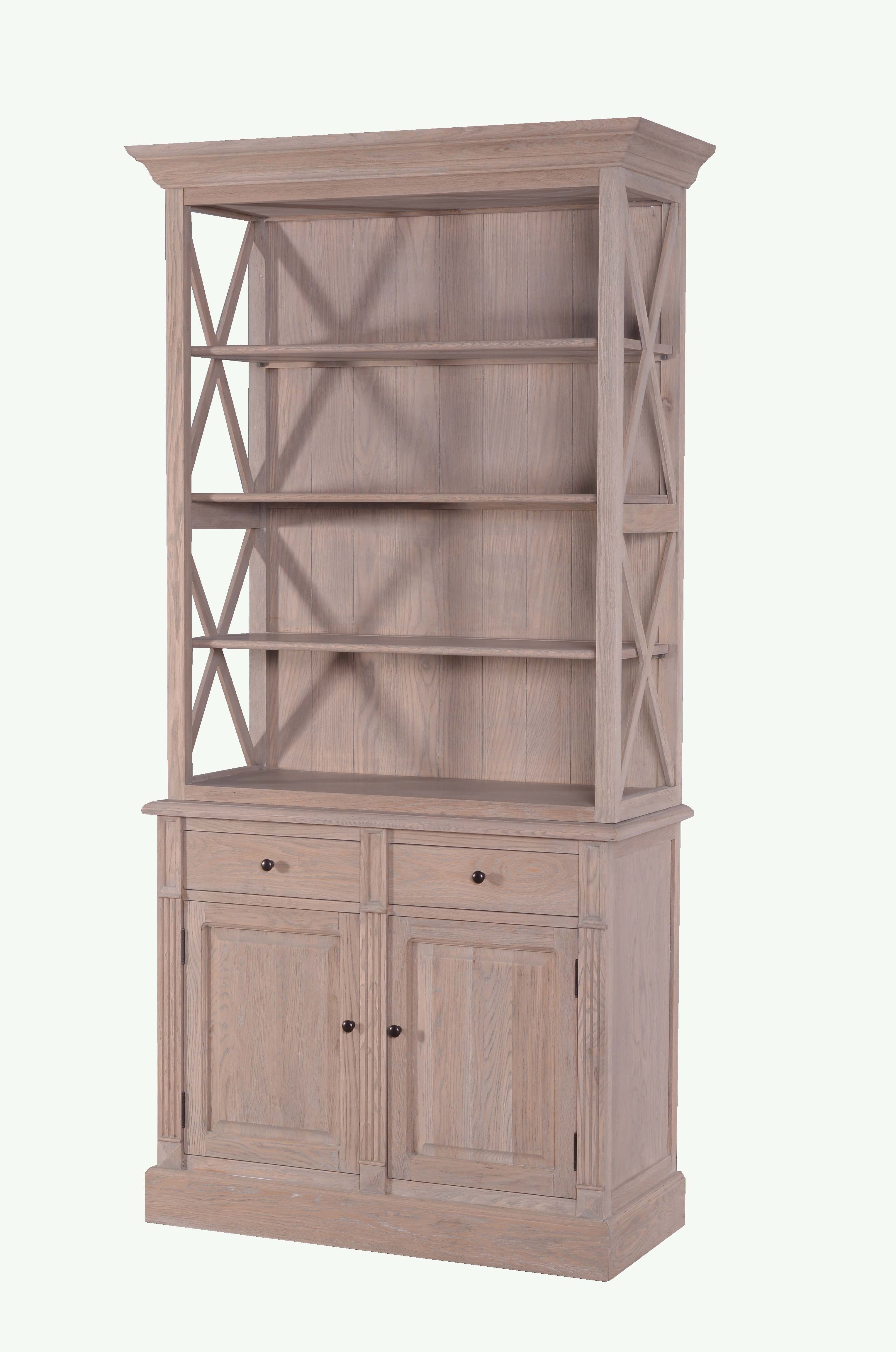 MD08-203-Oak veneer display cabinet