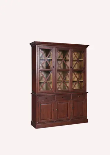 MD08-194 (2)-Oak veneer display cabinet