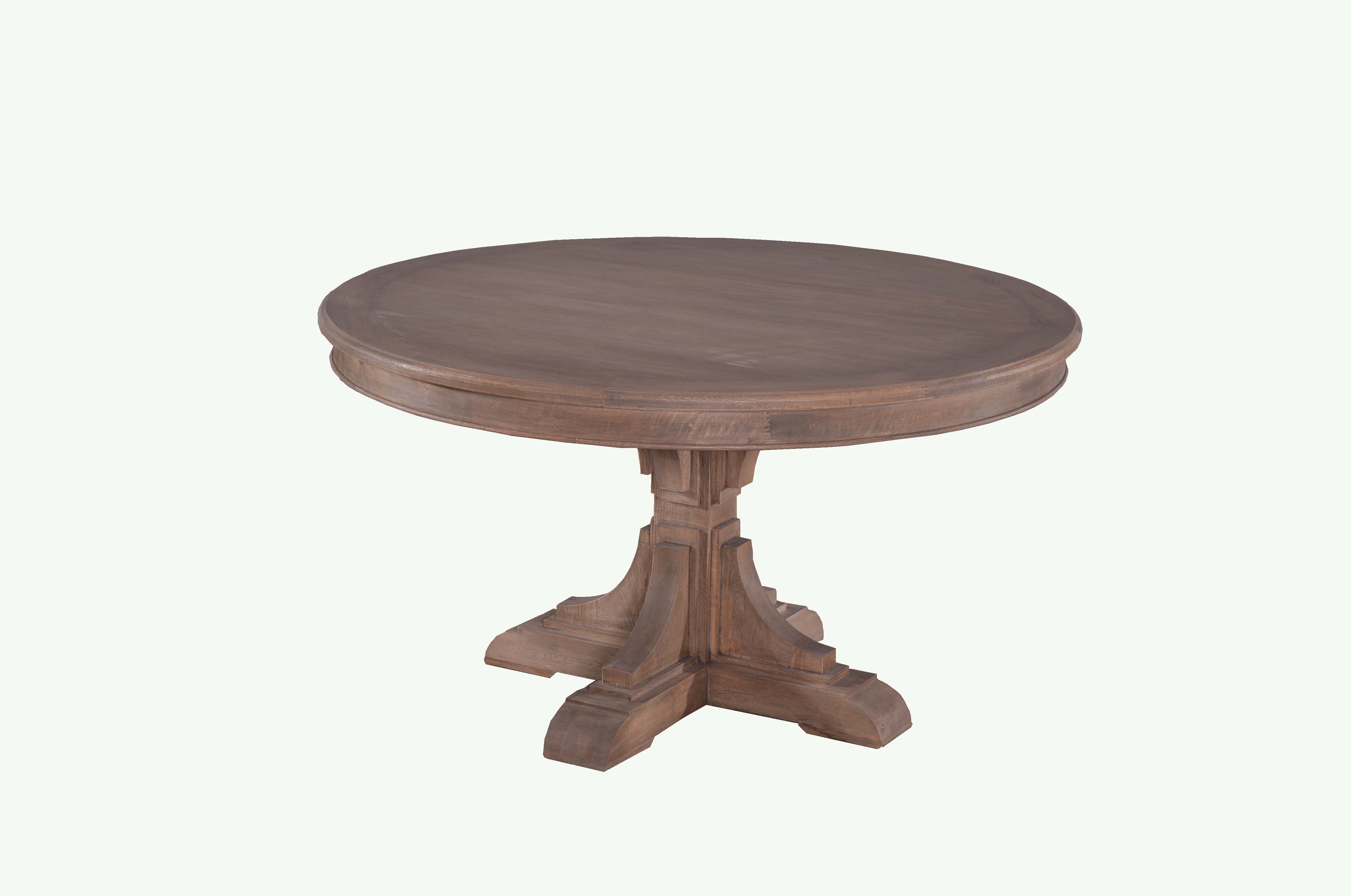 MD03-123-Oak Veneer Round Tea Table