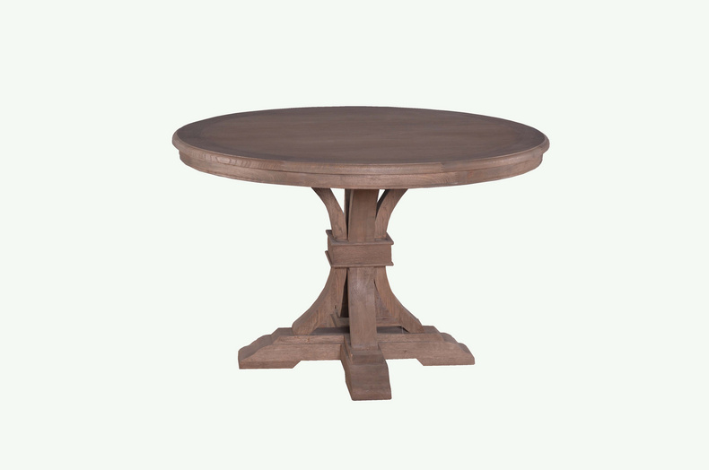 MD03-89-01-Oak Veneer Round Tea Table