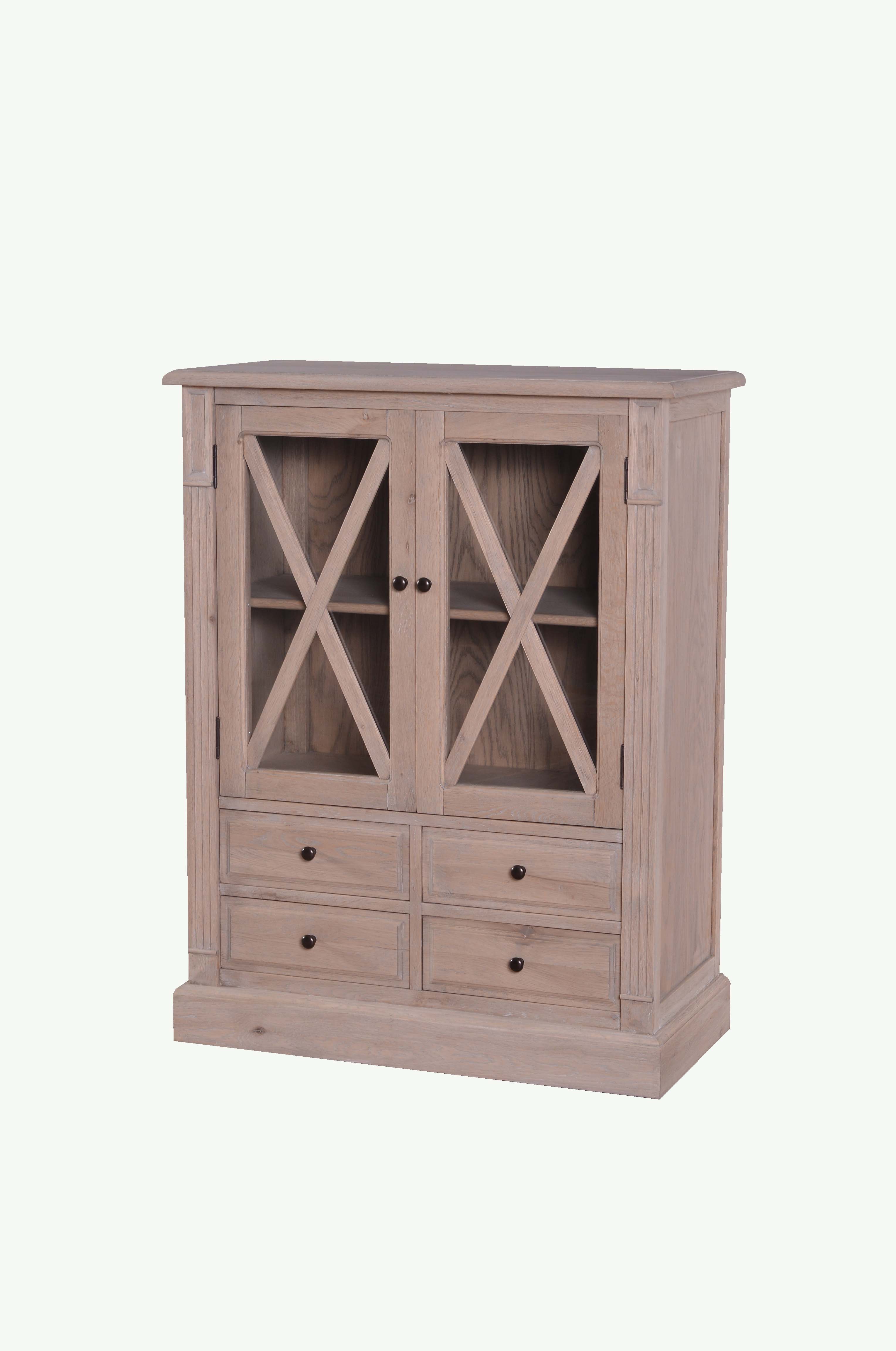 MD08-195-Oak veneer display cabinet
