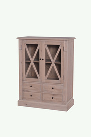 MD08-195-Oak veneer display cabinet