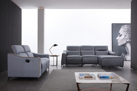 Modern Comfortable Grey Recliner Functional Sofa 8813
