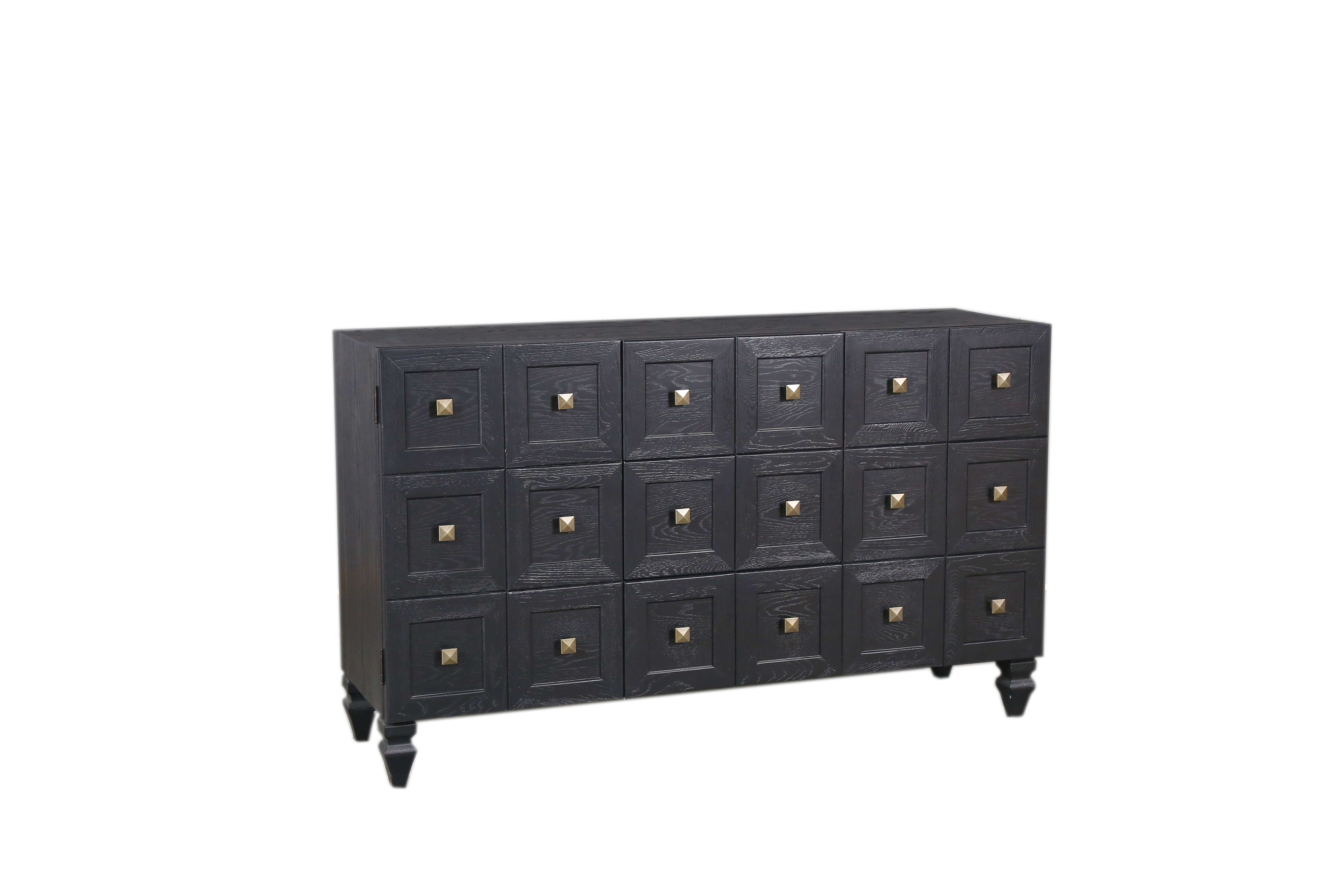 MD06-217-Oak Veneer Black Storage Cabinet