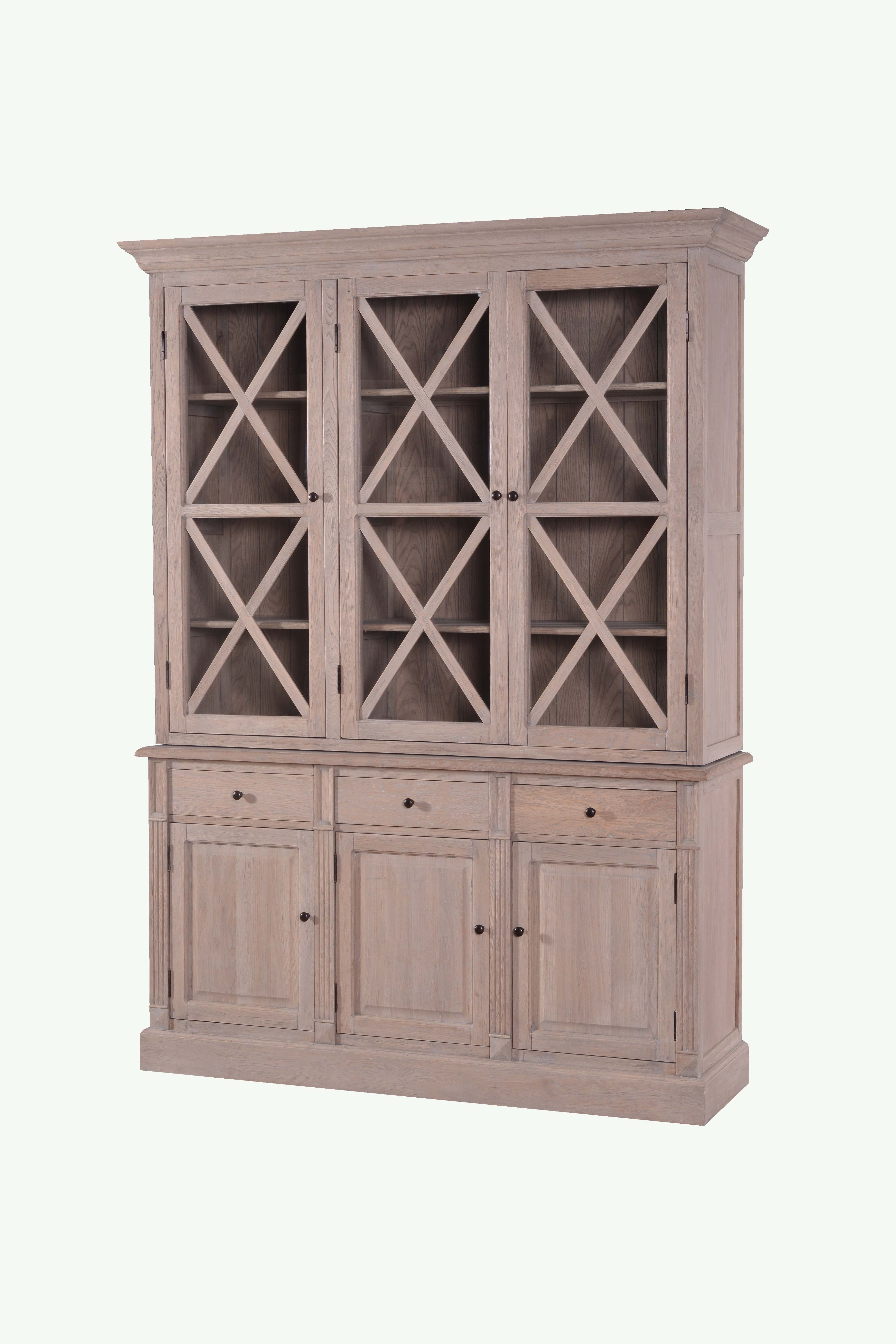 MD08-194-Oak veneer display cabinet