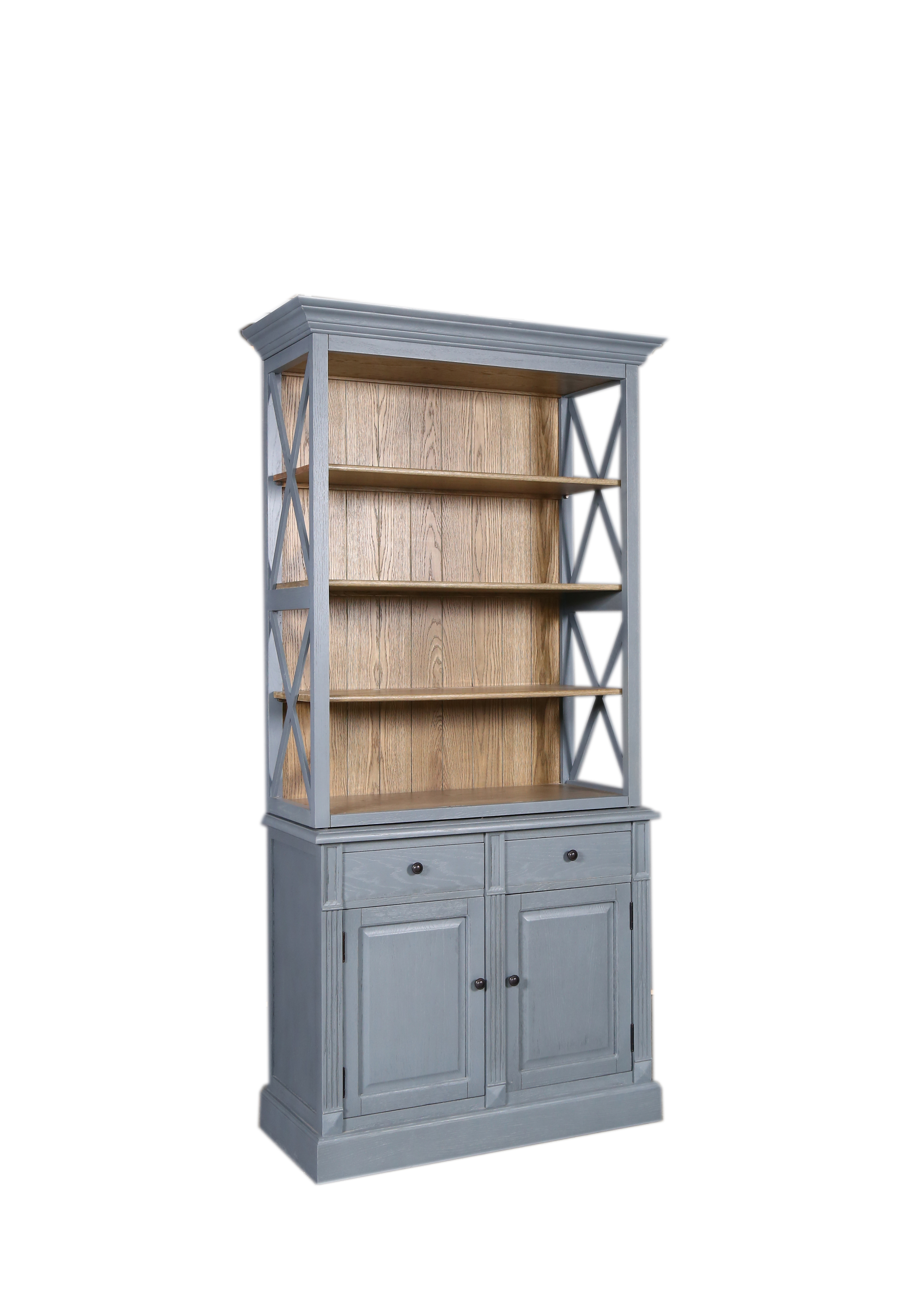 MD08-203 (3)-Oak veneer display cabinet