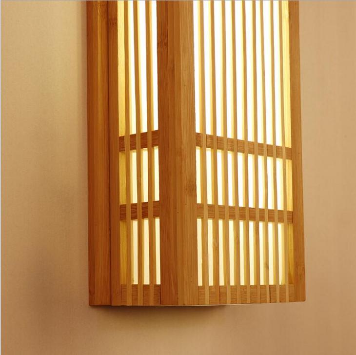 日式壁灯实木长方形墙壁灯