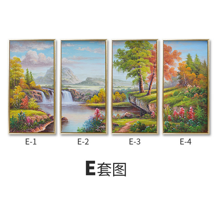 山水风景油画客厅装饰画大气大幅玄关挂画餐厅壁画