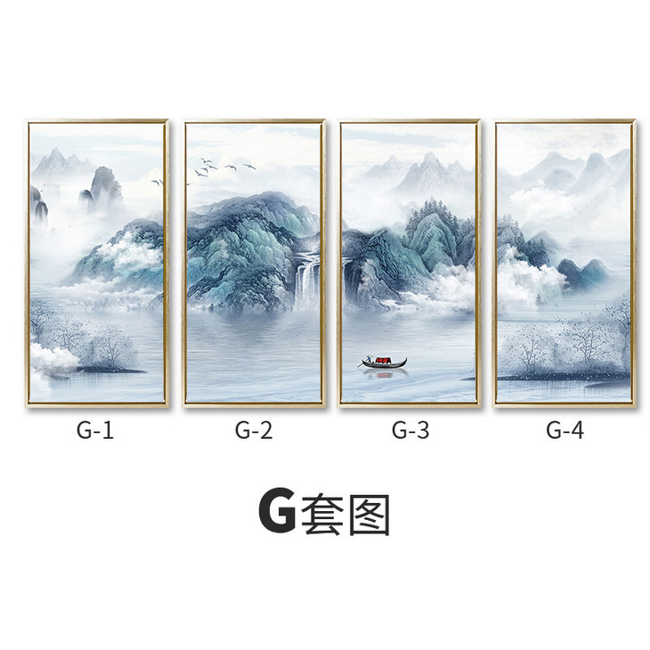 山水风景油画客厅装饰画大气大幅玄关挂画餐厅壁画