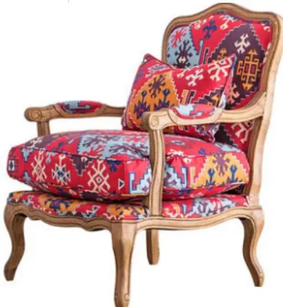 European classical style white oak armchair