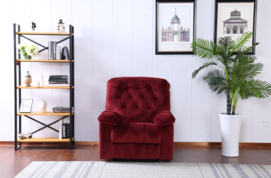 Leisure chair red modern style fabric