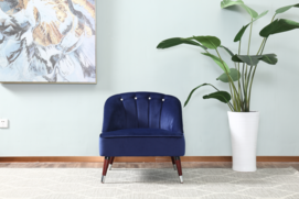 Leisure chair modern style blue fabric