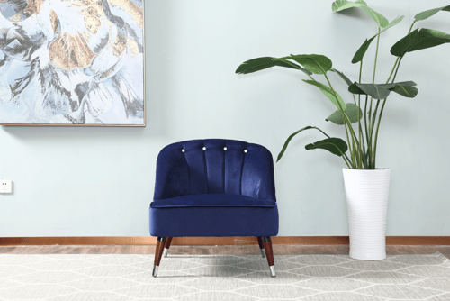Leisure chair modern style blue fabric