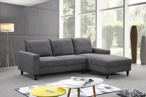 Grey Fabric Corner Sofa W8010