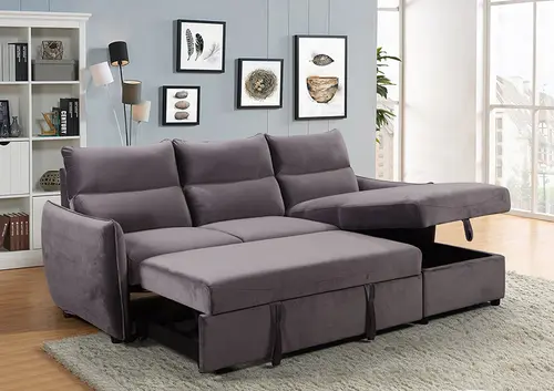 Fabric Sectional Sofa with Storage Space #19900-L2