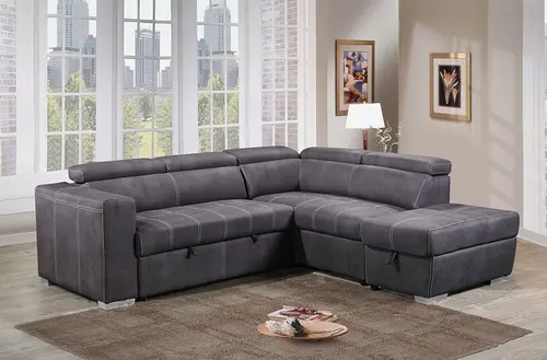Modern Fabric Sectional Sofa with Storage Space #19969-L3
