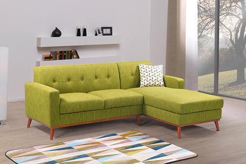 Modern Fashionable Light Green L-shaped Sofa W8058