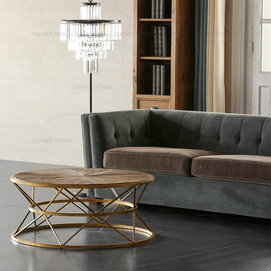 CORNER  Round coffee table solid wood modern minimalist Nordic living room sofa coffee table coffee table household light luxury style