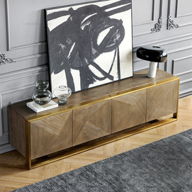 CORNER American light luxury retro Nordic solid wood TV cabinet postmodern minimalist ins industrial style furniture