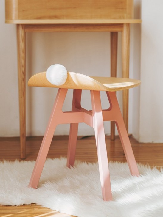 【有所的设计】喜兔凳 北欧卧室实木家具简约少女化妆梳妆休闲椅