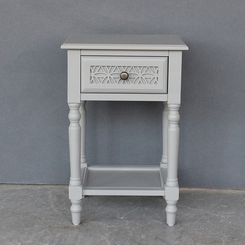 Lucy Carved Nightsthand Bedside Cabinet