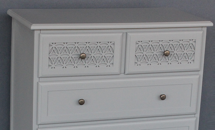 Lucy Carved 5 drawer chest