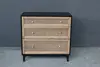 Charcoal & French Cane 3 Drawer Chest