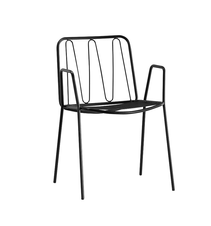 Iron linear metal chair  XRB-1012