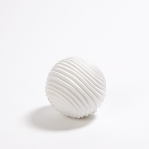 哑白色切割陶瓷球体 Carved Sphere-Matte White