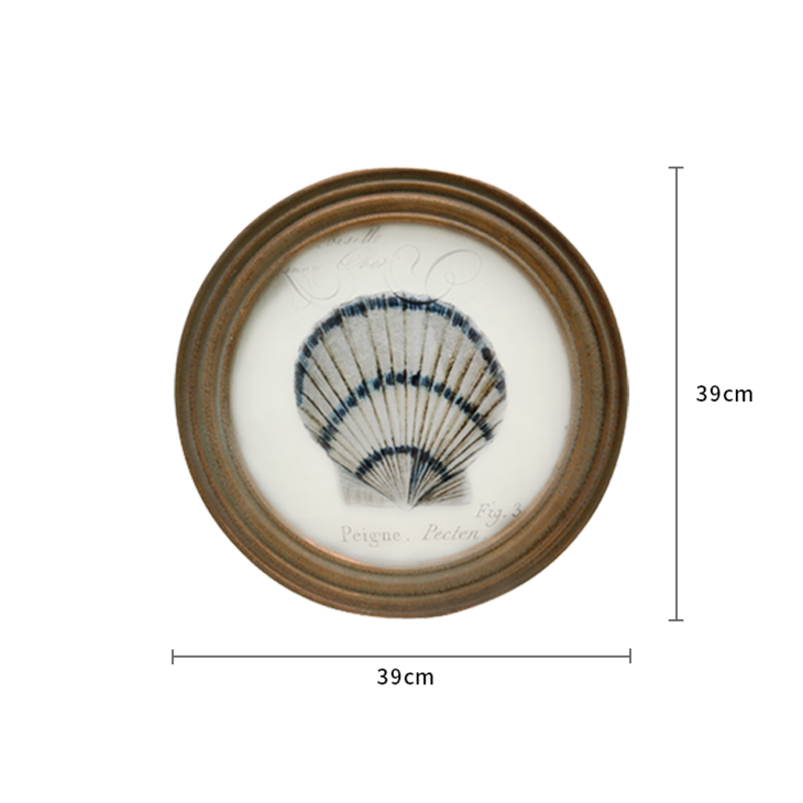 木制水印贝壳组合挂画