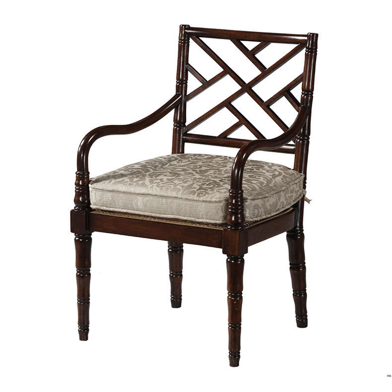 Wood frame armrest chair