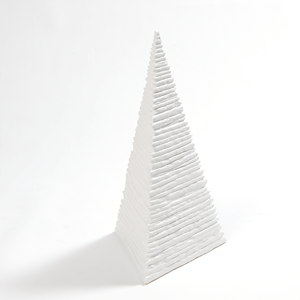 哑白色切割陶瓷椎体 Carved Pyramid-Matte White
