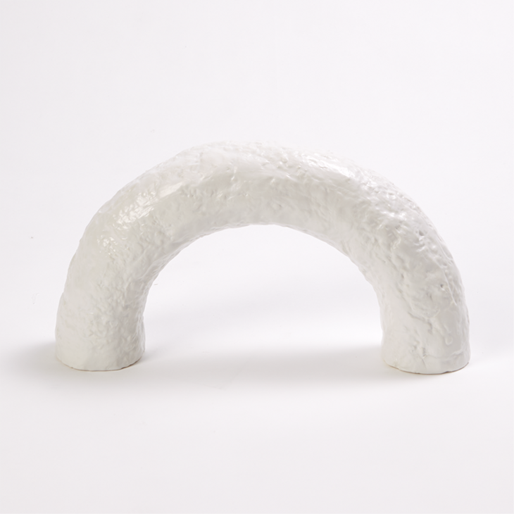 哑白色切割陶瓷拱形 Carved Arch-Matte White