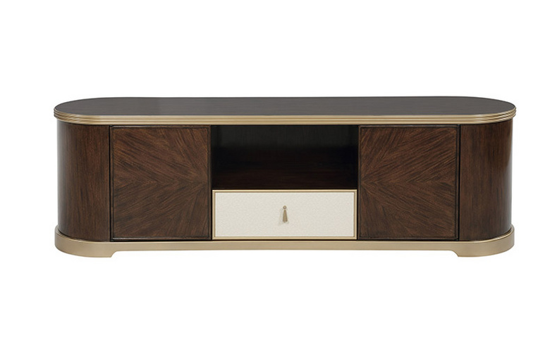 Bent wood modern TV stand