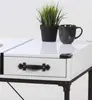 XJH-1550 Commerical White Tea Table with Black Frame