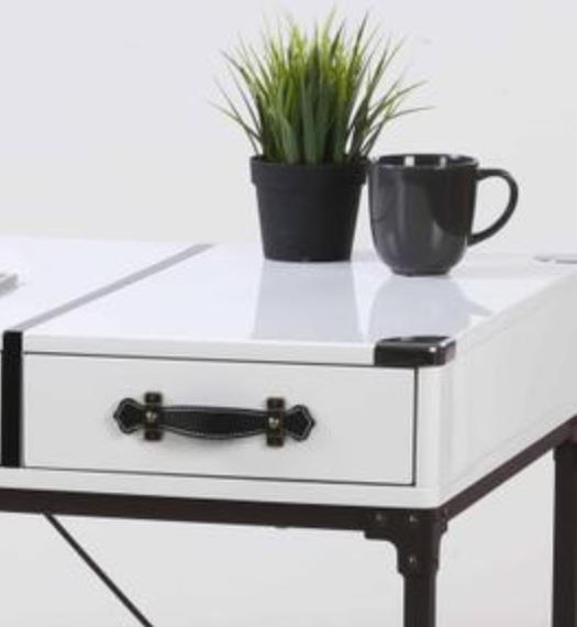 XJH-1550 Commerical White Tea Table with Black Frame