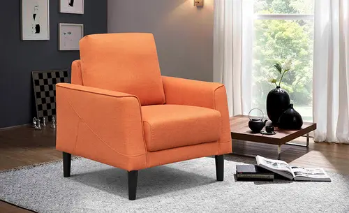 V1322B Modern Orange Fabric Armchair