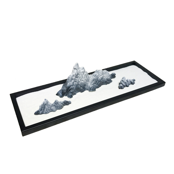 新中式现代元素搭配雪山风景摆件