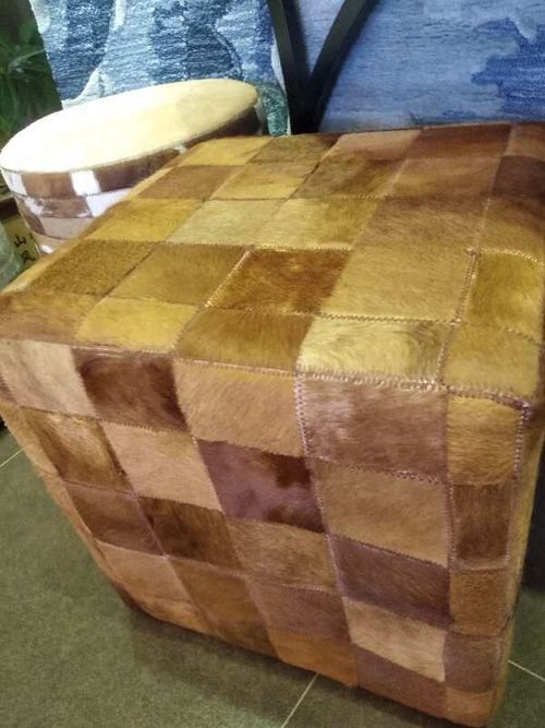 cow leather stool