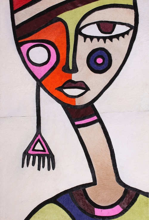 PH01 cow leather painting