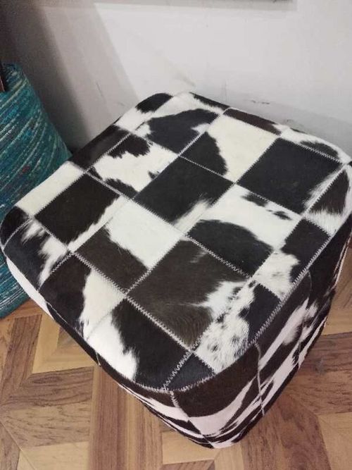 cow leather stool