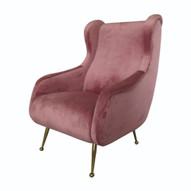 Modern Light Luxury Pink Velvet Fabric Armchair  C0386-01-1D