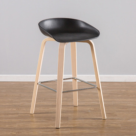 逸美嘉 吧台椅北欧现代简约布艺个性创意酒吧椅实木高脚椅子吧椅