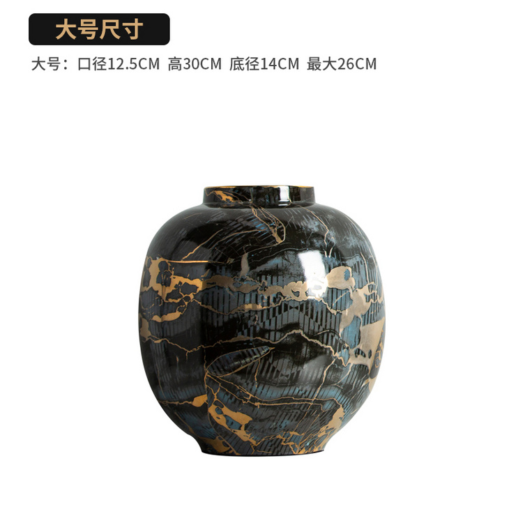 后现代创意高档大理石纹陶瓷花瓶