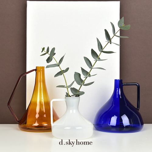 Colored glass pot