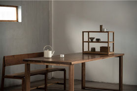 MUMO木墨 桌面器皿置物架 茶室客厅 柚木黑胡桃木樱桃木 实木家具