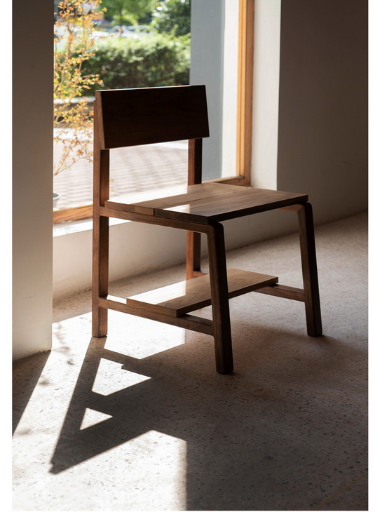 MUMO木墨 不适椅 红橡木实木餐椅 黑胡桃原木桌椅 简约