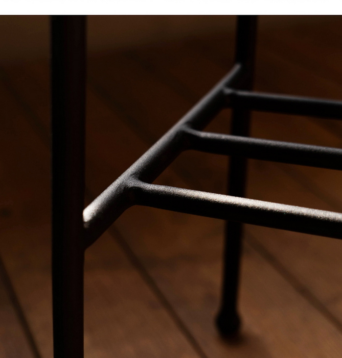 MUMO木墨 铁艺吧台高凳 黑胡桃木面板 客厅餐厅 实木家具